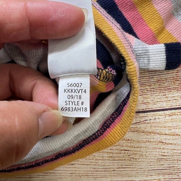 Aeropostale Multi-Color Striped Ribbed Long Sleeve Top Boatneck Large - Picture 6 of 11